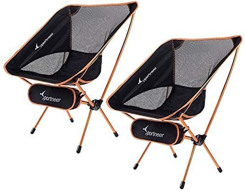 Sportneer Silla de Camping, portátil, Ligera, Plegable, hasta 150 kg, para mochileros, Senderismo, picnics, Peces, 2 Pack