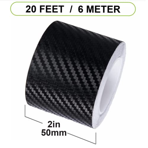 Spurtar Cinta Adhesiva Universal de Fibra de Carbono 6 Metros Negro Pegatinas Umbral de Puerta de Coche Protector Tira Umbral Coche Pegatinas de Fibra de Carbono para Coche