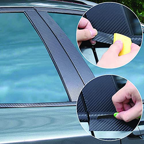 Spurtar Cinta Adhesiva Universal de Fibra de Carbono 6 Metros Negro Pegatinas Umbral de Puerta de Coche Protector Tira Umbral Coche Pegatinas de Fibra de Carbono para Coche