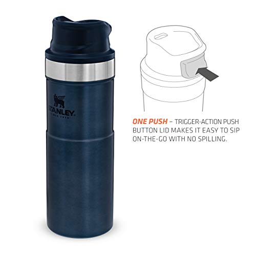 Stanley Trigger Action Mugs Termo Café para Llevar, Acero Inoxidable, Nightfall, 1 Unidad (Paquete de 1)