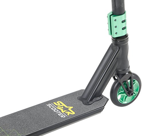 STAR SCOOTER Patinete Patineta Scooter Freestyle Stuntscooter para niños y niñas a Partir de 7 años y Adultos | 110 mm Edición Entrada | Negro Verde