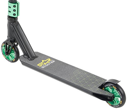 STAR SCOOTER Patinete Patineta Scooter Freestyle Stuntscooter para niños y niñas a Partir de 7 años y Adultos | 110 mm Edición Entrada | Negro Verde