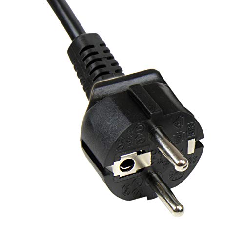 StarTech.com PXTNB3SEU1M - Cable de alimentación con 3 Clavijas para Ordenador portátil, Cable Schuko CEE7 a C5 Hoja de trébol, Negro