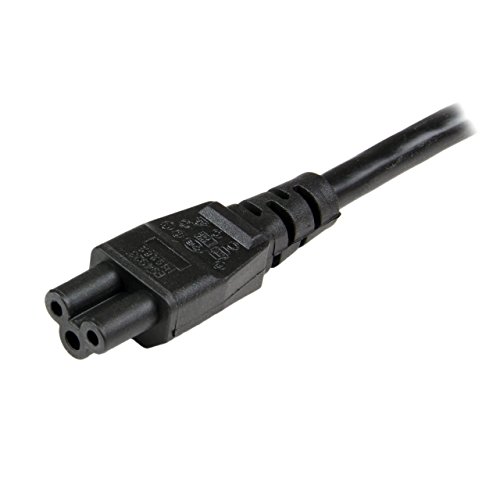 StarTech.com PXTNB3SEU1M - Cable de alimentación con 3 Clavijas para Ordenador portátil, Cable Schuko CEE7 a C5 Hoja de trébol, Negro