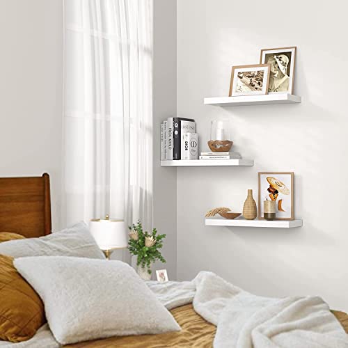 STOREMIC Estanteria Pared, Baldas Pared Blanca 40cm de 3 Niveles, Estante Decorativo fácil de Instalar, Ideal para Dormitorio, Baño, Oficina en casa, Sala de Estar