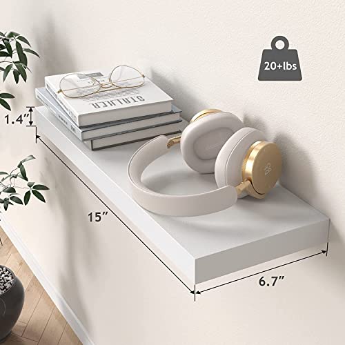 STOREMIC Estanteria Pared, Baldas Pared Blanca 40cm de 3 Niveles, Estante Decorativo fácil de Instalar, Ideal para Dormitorio, Baño, Oficina en casa, Sala de Estar