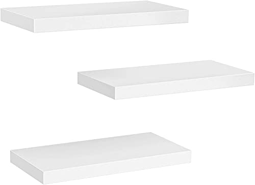 STOREMIC Estanteria Pared, Baldas Pared Blanca 40cm de 3 Niveles, Estante Decorativo fácil de Instalar, Ideal para Dormitorio, Baño, Oficina en casa, Sala de Estar