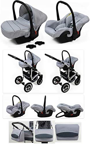 Stroller 3 en 1 juego completo con asiento de coche Isofix baby tub baby carrier Buggy Larmax de ChillyKids Black Moro 3en1 con asiento