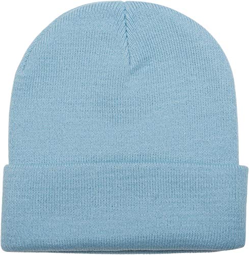 styleBREAKER Gorro Beanie clásico de Punto, Punto Fino Doble y cálido, Unisex 04024029, Color:Azul Claro