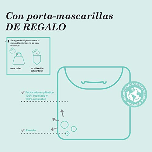 SUAVINEX Mascarillas Infantiles 6-10 Años Higiénicas Reutilizables Certificadas y Homologadas. 3 Capas. 25 Ciclos de Lavado. Fabricadas en España, 2 Unidades, Denim y Negra 30 g