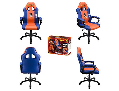 Subsonic - Asiento de Juego Sillón Gamer ergonómico, Silla Gaming giratoria de Oficina, con Licencia Oficial DBZ Dragon Ball Super San Goku, Naranja y Azul (PS4)