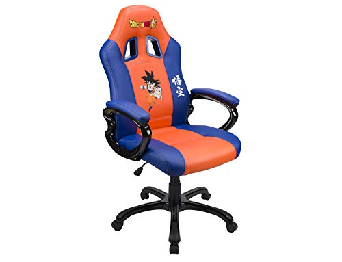 Subsonic - Asiento de Juego Sillón Gamer ergonómico, Silla Gaming giratoria de Oficina, con Licencia Oficial DBZ Dragon Ball Super San Goku, Naranja y Azul (PS4)