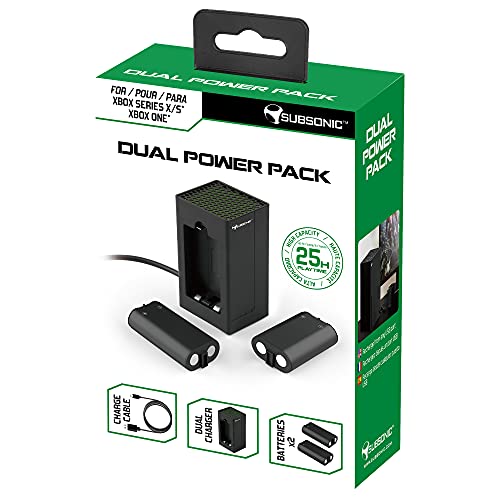 Subsonic - Kit De Carga Dual Power Pack, 2 Baterías, Cargador Y Cable para El Mando De La Serie Xbox X/Sr, Xbox Series X