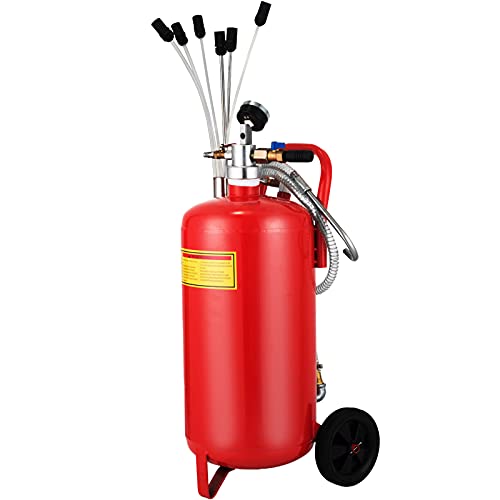 SucceBuy Bomba Extractora de Aceite 22,7 L Consumo de Aire 200 L/min Extractor de Aceite Neumático 8-10 bar con Asa Portátil y Ruedas Extractor Aceite para Automóvil/Motocicleta/Barco/Caravana