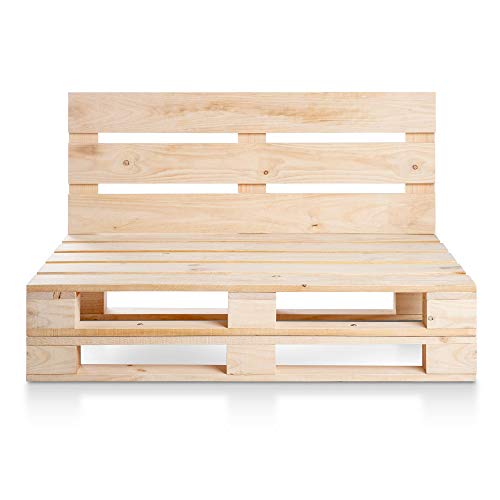 SUENOSZZZ-ESPECIALISTAS DEL DESCANSO Sofa PALETS Madera para Jardin sin Barniz, Sillón Palet sin Cojines. Palets Europeos con Respaldo y Asiento, Sofás para Patio, Palet Chill out