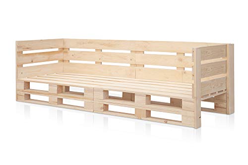 SUENOSZZZ-ESPECIALISTAS DEL DESCANSO Sofa PALETS Madera para Jardin sin Barniz, Sillón Palet sin Cojines. Palets Europeos con Respaldo y Asiento, Sofás para Patio, Palet Chill out