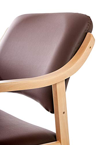 SUENOSZZZ - Silla Altea de Madera de Haya, Polipiel Color Chocolate. Sillas para Comedor/Salon/habitacion | Silla geriatrica | Silla Madera | Mueble para recepcion | Silla Oficina | Sillas de Espera