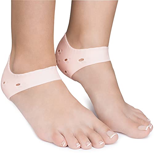 SULPO Pack de 4 pares - Taloneras de Silicona - Cómodas Taloneras con Orificio de Ventilación - Almohadillas Flexibles para Prevenir Grietas en Talones, Callos y Dolor - Talla Única