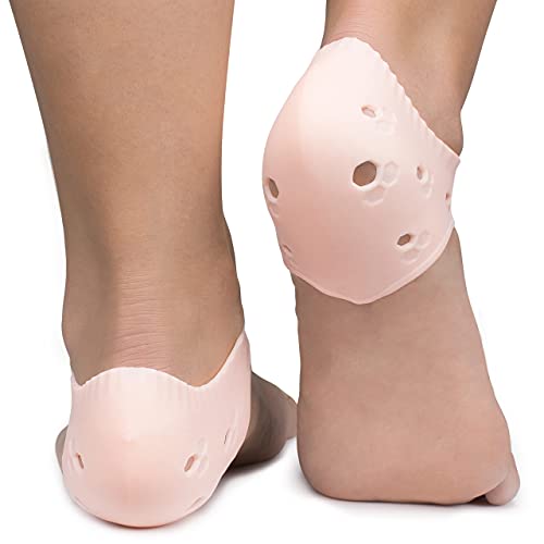 SULPO Pack de 4 pares - Taloneras de Silicona - Cómodas Taloneras con Orificio de Ventilación - Almohadillas Flexibles para Prevenir Grietas en Talones, Callos y Dolor - Talla Única