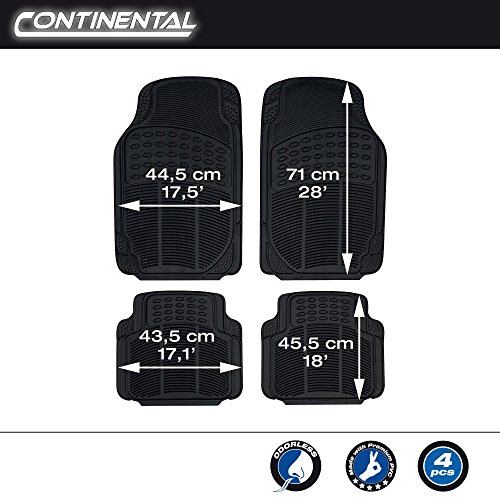 SUMEX Conti20 - Alfombra Goma Universal Continental Negra, 4 Piezas