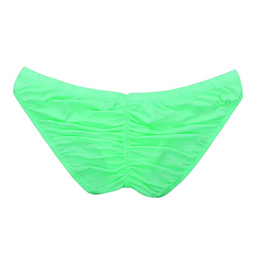 Summer Code Bragas sexy para hombre, braguitas elásticas, fruncidas, verde, Talla única