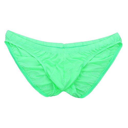 Summer Code Bragas sexy para hombre, braguitas elásticas, fruncidas, verde, Talla única