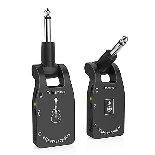 summina Sistema para guitarra inalámbrico 2,4 G receptor transmisor de audio recargable de 6 canales para bajo eléctrico para guitarra