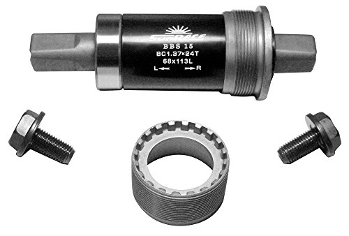 SUN RACE BBS15 Bottom Bracket 68/107MM-STEEL Eje PEDALIER, Adultos Unisex, Negro, 68/107 MM