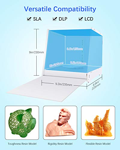 SUNLU Resina UV Caja Curado, Rotary 405nm Luz UV Máquina Curado para Resina Impresora 3D Impresión Modelos Curar, Tamaño Grande, Curado Tiempo Ajustable