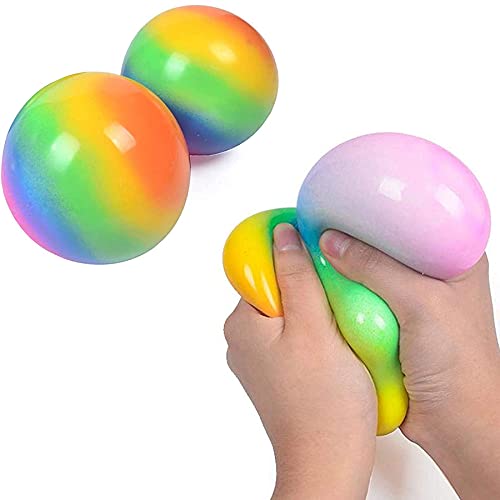 Sunshine smile Pelotas Antiestrés, Juguetes Antiestrés, Pelotas Sensoriales, ​Bolas Antiestrés de Color Arcoíris, Juguete para Niños, Juguetes Antiestres para Niños, Pelota Antiestres Adultos