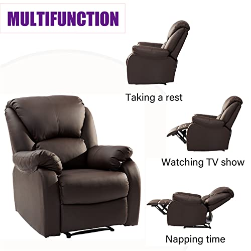 SUNWEII Sillón de TV, sillón de relajación con función reclinable, sillón de relajación con Respaldo Alto, sillón reclinable, sofá de Cuero Artificial, sillón de relajación, Mecedora,Black-2pcs