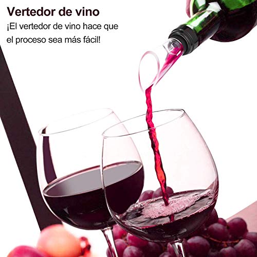 Supermega Abrebotellas eléctrico para Vino Sacacorchos Eléctrico Abre Vino Automático Profesional Abridor de Botellas Vino eléctrico ABS Ultra Resistente Carga USB (Kit-P)