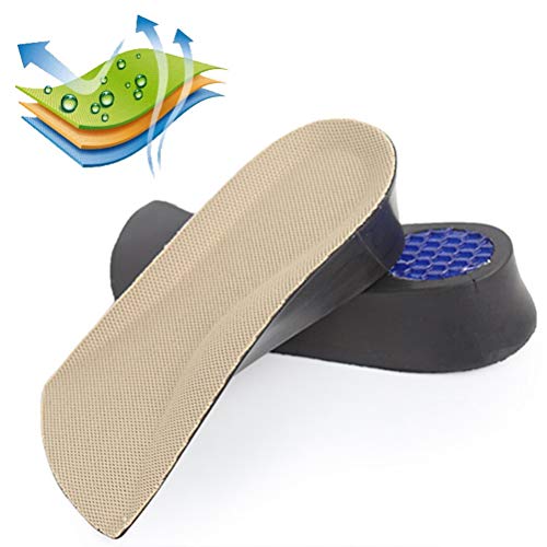 SUPVOX Par de Plantillas para Pie Medio Plantillas para Zapatos con Alzas Elevadora de PU Invisible para Mujer y Hombre 3.5 cm