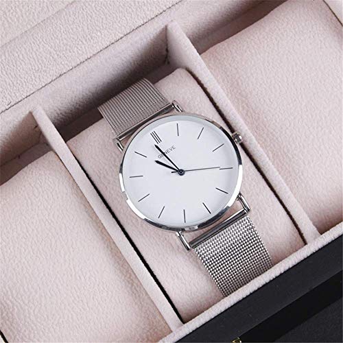 Suytan Reloj Cajas de Almacenamiento 6 Cuadrículas Caja de Almacenamiento de Joyas con Pantalla de Vidrio Top Wood Watch Box Organizer Case/Negro