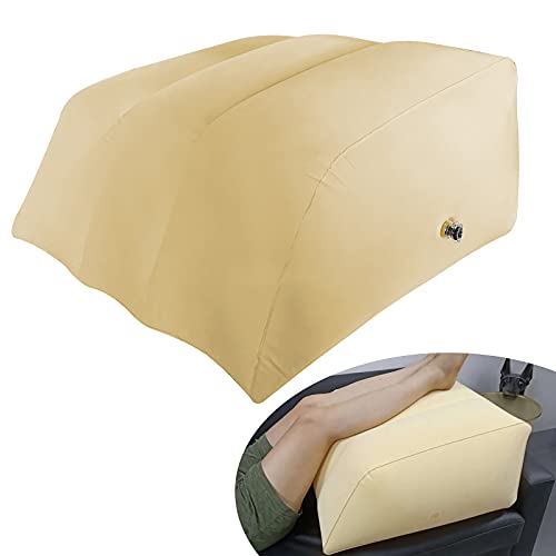 SWAWIS Almohada para Piernas, Cojín Inflable para La Pierna, Cuña Elevar Piernas, Cojin Piernas Dormir, Almohada Rodillas Almohada Piernas, Favorece la Circulación Sanguínea en Las Piernas, Amarillo