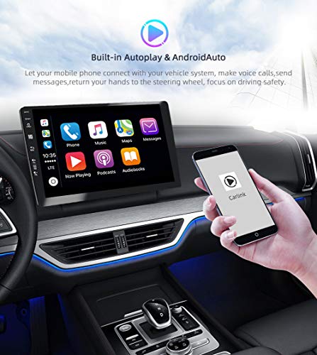 SXAUTO Android 10 Autoradio Stereo - [4G+64G] - [Built-in DSP+Carplay+Android Auto] - Gratis LED Cámara Externo Mic - 10.1 Pulgada 2.5D Pantalla - Apoyo Dab 4G WiFi BT5.0 Volante 360-Cámara - 2 DIN