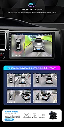 SXAUTO Android 10 Autoradio Stereo - [4G+64G] - [Built-in DSP+Carplay+Android Auto] - Gratis LED Cámara Externo Mic - 10.1 Pulgada 2.5D Pantalla - Apoyo Dab 4G WiFi BT5.0 Volante 360-Cámara - 2 DIN