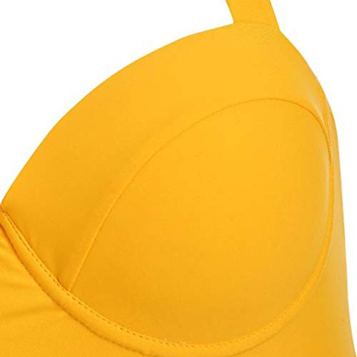 Sylar Bikini Mujer 2019 Push-up con Relleno, Traje De Baño Mujer Dos Piezas Estampado De Girasol Conjunto De Bikini Cintura Alta Bañadores De Mujer Natacion Verano Ropa De Playa Cuello Halter