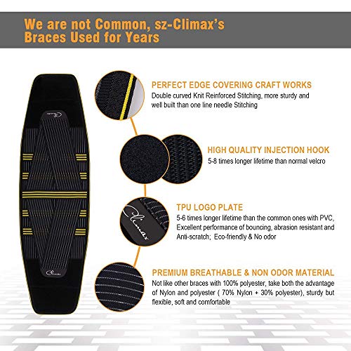 SZ Climax Apoyo para la parte inferior de la espalda con tiras de resorte de metal desmontables para aliviar el dolor y prevenir lesiones, ciática, estenosis espinal [Negro - Medio]