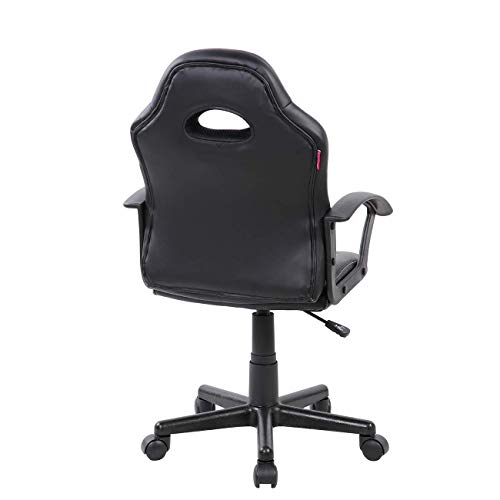 T-LoVendo Silla Gaming Racing para Niños Escritorio Estudios Videojuegos Sillón Gamer, Negro/Rojo