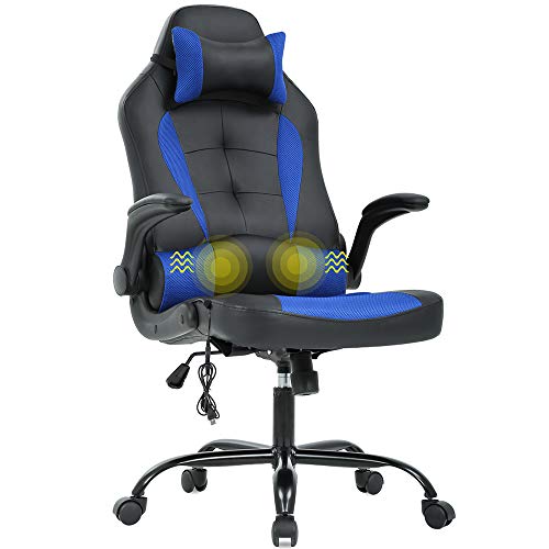 T-LoVendo TLVC66-BLUE Silla Gaming, Negro/Azul