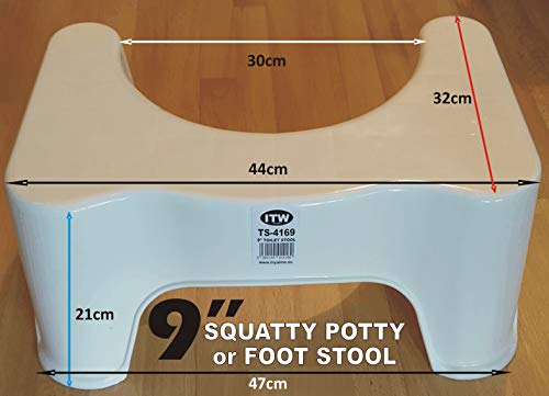 Taburete de inodoro de 22,86 cm, probado por médicos, remedio no invasivo para hemorroides, estreñimiento, SII, flatulencia, hinchazón, alinea el colon para una completa evacuación intestinal