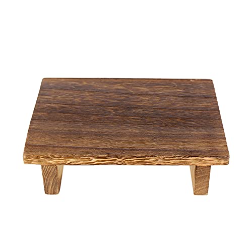 Taburete de madera para escalones de madera, taburete vintage de madera, perfecto para camas altas, alcanza lugares altos en la cocina, baño, ligero, 9.8 x 7.1 x 2.8 pulgadas (como se muestra)