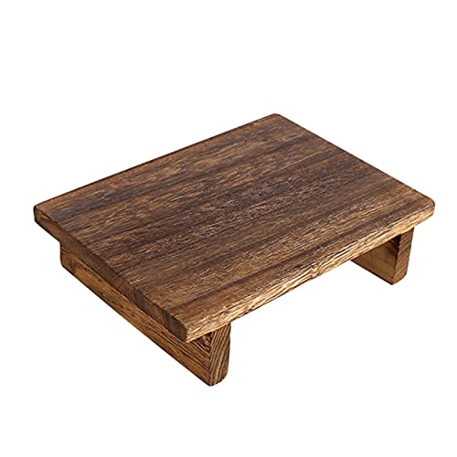 Taburete de madera para escalones de madera, taburete vintage de madera, perfecto para camas altas, alcanza lugares altos en la cocina, baño, ligero, 9.8 x 7.1 x 2.8 pulgadas (como se muestra)