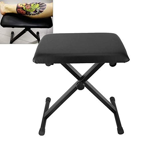 Taburete de reposapiernas para tatuajes, soporte de reposapiernas plegable confiable de 16 tornillos, para salón de belleza, salón de tatuajes