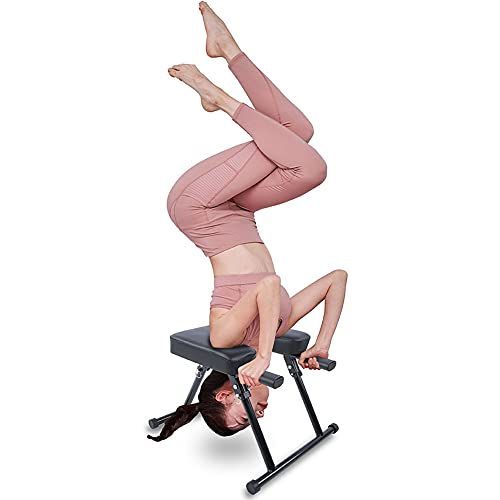 Taburete de yoga, silla de yoga, taburete de yoga, banco de yoga, banco de pie, taburete para práctica de yoga, silla de inversión plegable, gimnasio multifuncional, silla de yoga, bancos de inversión