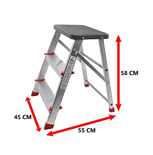 Taburete, escalón o escalerilla de Aluminio de 3 peldaños