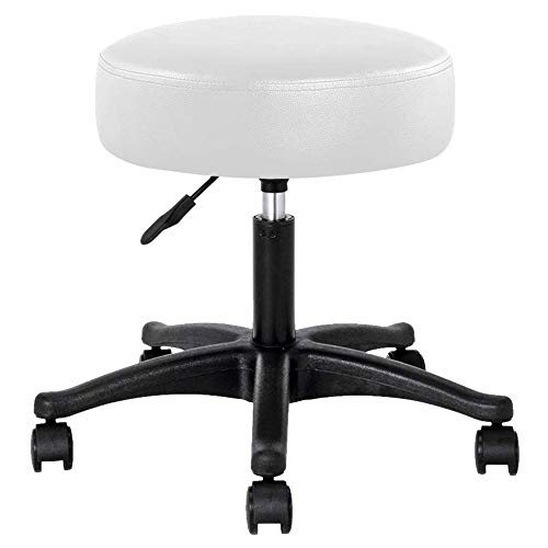 Taburete estetista con asiento 10 cm de grosor de piel sintética silla giratoria alltezza ajustable con 5 Ruedas Ideal para Casa despacho estudio médico Masaje tatuajes fisioterapia Salón de belleza