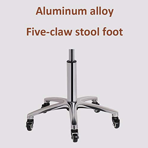 Taburete Oficina con Rueditas，Taburete Tipo Pony con Marrón PU Cuero Sintético Asiento，Altura Regulable 48-60 cm，160kg de Capacidad de Carga，Taburete Acolchado para Office Clinic Professional Tattoo