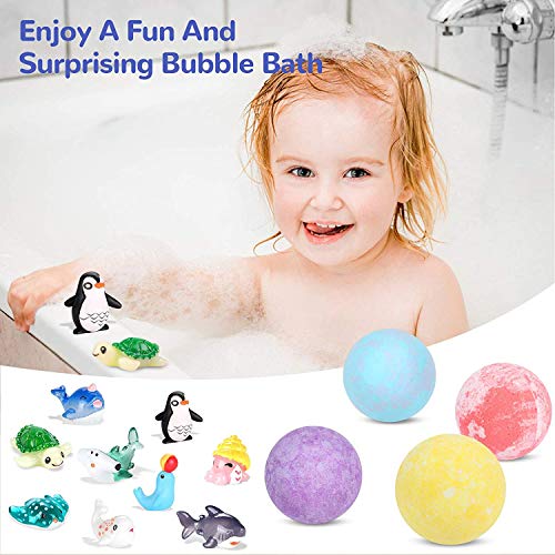 Tacobear 8pcs Bombas de Baño Niños con Sorpresa Bombas de Baño Espuma Regalo Kit Aromas de frutas Bolas de Baño Relajantes con sorpresa Cumpleaños Navidad Regalo para Mujeres Niñas Niños